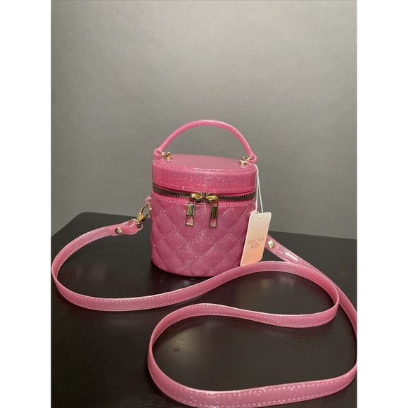 Willow & Ruby Handbags - pink‎ jelly quilted glitter Barbie core mini purse Detachable Strap New
